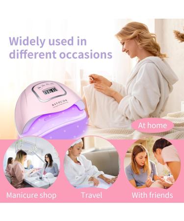 RAYOCON 120W UV LED Gel Nail Lamp - Fast Curing Nail Dryer for Salon & Home 45 Lamp Beads Pink - International Shipping Available - Buy Online on GoSupps.com