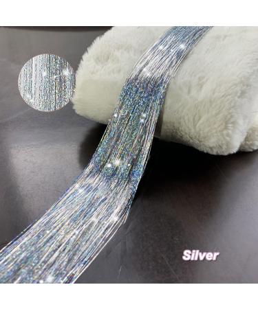 Silver Hair Tinsel Kit - Heat Resistant Fairy Glitter Extensions for Women and Girls - Buy Online on GoSupps.com