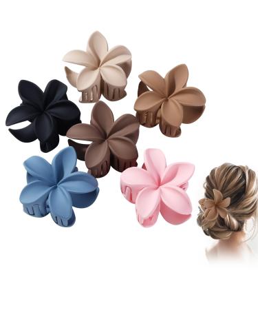 6 pieces of hair clip flowers hair clips women fashionable and elegant flower sheet design suitable for thick hair hair accessories gift for girls 6 colors - Buy Online on GoSupps.com