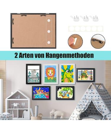 Apomkjoe A4 Children s Drawing Picture Frame Set - Foldable Solid Wood & Front Opening - Ideal for Schools & Homes - Buy Online on GoSupps.com