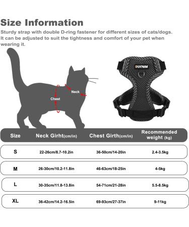 NeuWook Black Cat Harness & Lead Set - Escape Proof, Adjustable Reflective Vest for Small Dogs & Cats - Buy Online on GoSupps.com