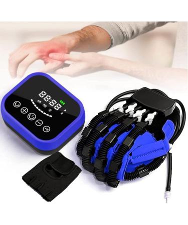 Finger Training Stroke Hand Splint Finger Straightening Brace Guard with LCD Touch Screen/Timing/Training Intensity Left-XL