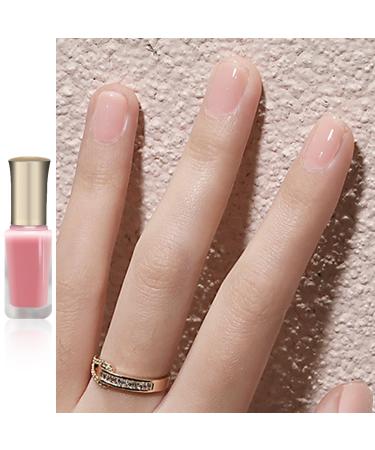 Pink Nail Polish Nude Pink Nail Varnish Chip Resistant Clear Jelly Pink Nail Varnish Quick Dry Pink Gel Polish Water Based Translucent Nail Polish for DIY Manicure Art at Home