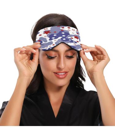 Buy Sleep Mask Light Blocking Red & Blue Stars - Soft Adjustable Eye Cover for Men & Women | Perfect for Sleep Travel & Naps - Buy Online on GoSupps.com