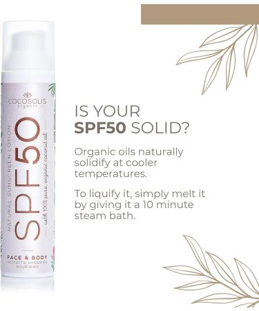 Cocosolis Sunscreen SPF 50 | Moisturizing Sun Cream for All Skin Types | UVA & UVB Protection | Coconut Oil & Cocoa Butter | 100ml - Buy Online on GoSupps.com