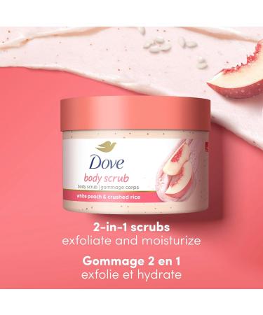 Dove Body Scrub for Silky Smooth Skin White Peach & Crushed Rice Exfoliating Body Scrub that Restores Skin's Natural Nutrients 298 g Peach 298 g (Pack of 1) - Buy Online on GoSupps.com