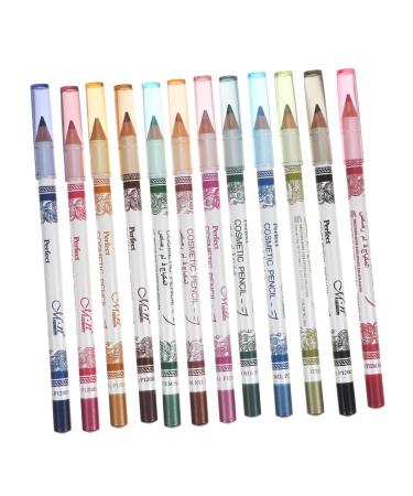 12pcs Cosmetic Makeup Pen Liner Pencil Eyeshadow Colour Eyeliner Eye Lip 1 count (Pack of 1) Colorful