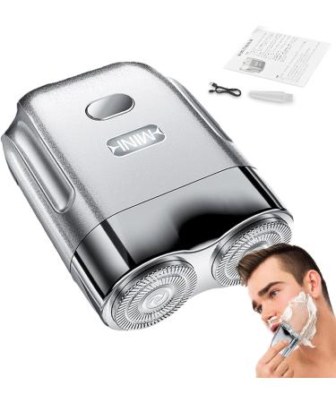 Huyath Small Beard Trimmer | Waterproof Men Electric Shaver - USB Rechargeable Quiet Automatic Beard Grooming Trimmer for Camping Business Trip Journey Silver - Buy Online on GoSupps.com