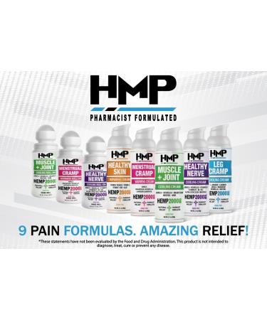 HMP Muscle & Joint Cooling Roll On - 2000MG Natural Formula with Menthol & Arnica - Fast Acting Hemp Support for Back Shoulder & Knee - Made in USA (3 Pack) - Buy Online on GoSupps.com