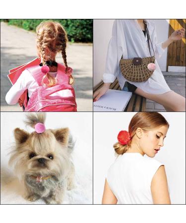 Pom Pom Hair Ties for Girls - 20 Pieces Fluffy Elastic Hair Holders for Kids and Toddlers - Assorted Colors - Cute Pompom Hair Accessories - Buy Online on GoSupps.com