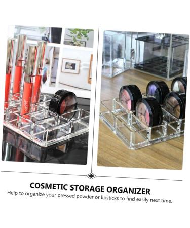 STOBAZA 1pc 16 Storage Double-row Rack Lipstick Loose Makeup Display Acrylic Transparent Pressed Compact 22X12X2.5CM Transparent - Buy Online on GoSupps.com
