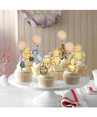48 Pcs Winnie Cupcake Toppers for The Pooh Baby Shower Decorations Cute Cake Decorations Oh Baby Classic Winnie Birthday Party Decorations - Buy Online on GoSupps.com