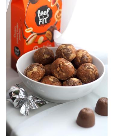 Feel FIT Protein Peanut Butter Pralines - High-Quality Milk Chocolate No Added Sugar 17% Protein Gluten-Free - 66g Pack | Healthy Snack Option - Buy Online on GoSupps.com