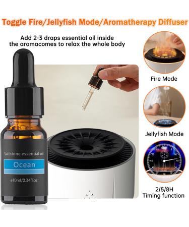 Flames Aroma Diffuser & Bluetooth Speaker | 350ml Humidifier with 2 Spray Patterns 7 LED Colors & Natural Sounds | Perfect for Bedroom & Kids - Buy Online on GoSupps.com