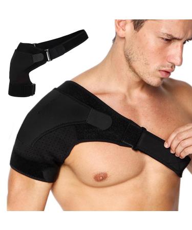 AWAVM Shoulder Support Adjustable Shoulder Support Brace for Men and Women Shoulder Strap Support for Shoulder Relief Pain Rotator Cuff Support Fits Left and Right Black