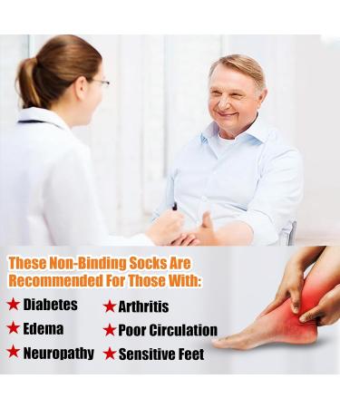 Shop 2 Pairs Non-Binding Bamboo Diabetic Socks | Extra Wide Neuropathy & Swollen Feet Over the Calf - Large Black - Buy Online on GoSupps.com