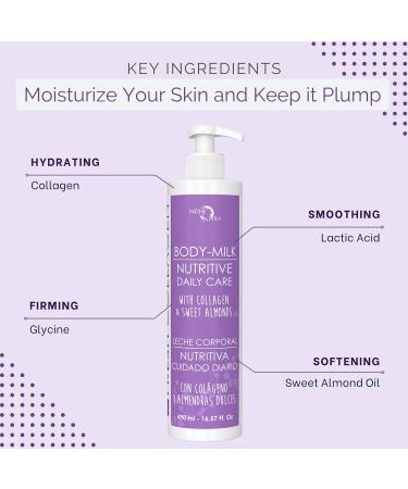 Noche Y Dia Fresh Collagen Body Milk | Moisturizing Firming Lotion for Dry Skin | Lactic Acid & Glycine | 500mL (16.57 fl oz) - Shop Internationally - Buy Online on GoSupps.com