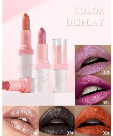 Buy Glitter Lipstick for Women - Long Lasting Sparkly Shimmer Waterproof Diamond Matte Finish Bold Impact Color for Stage & Party Makeup (01#Pink - Buy Online on GoSupps.com