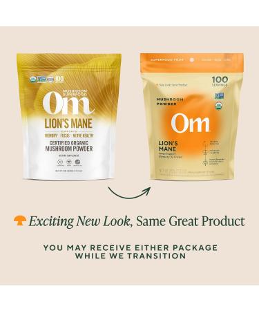 Om Lion s Mane Mushroom Powder - Organic Mushroom Supplement and Nootropic - Support Memory Focus and Nerve Health 7.05 oz (100 Servings) Lion's Mane Powder 7.05 Ounce (Pack of 1) - Buy Online on GoSupps.com