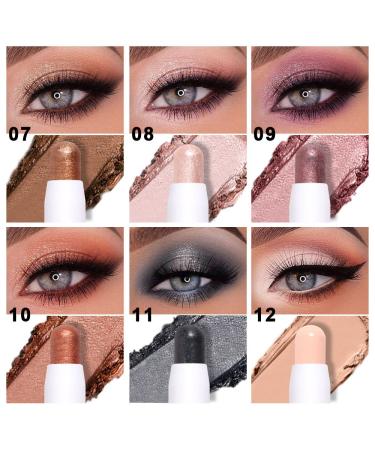 6Pcs Waterproof 2 Tone Eye Shadow Stick Makeup Set - Cream Eye Shadow Pencil Eyeliner Crayon Set in White, Brown, Gold, Pink, Purple, Black - Eye Brightener Stick Highlighter - Pack of 1 - Set02 - Buy Online on GoSupps.com