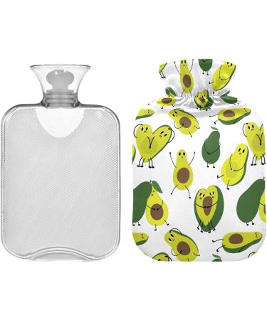 NAANLE Cartoon Avocado Hot Water Bottle - 2L Transparent Large for Bed & Pain Relief | Hand & Feet Warmer - Heat & Cold Therapy - Buy Online on GoSupps.com