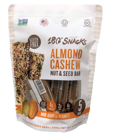 180 Snacks Fruit Nut & Seed Crunch Bar 1 Pack, 5 Snack Bars (Almond Cashew) - SET OF 4