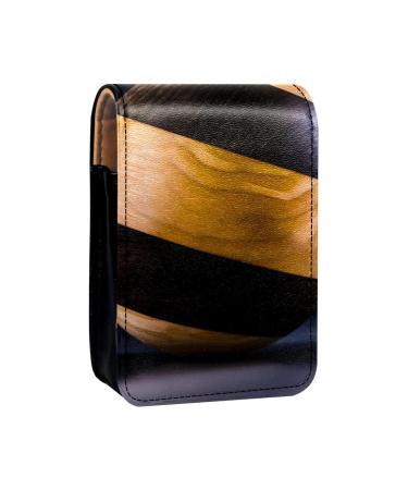 Lipstick Case Leather Lip Gloss Lipstick Organizer with Mirror Mini Lipstick Holder Bag Wooden Ball P948x0jxjs