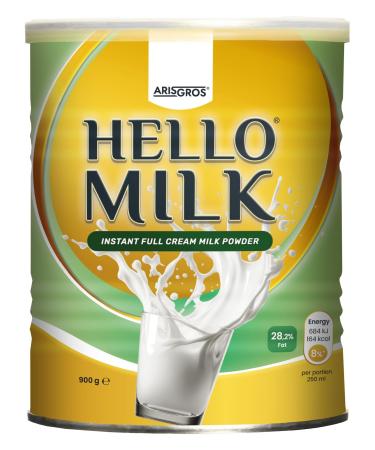 HELLO MILK 900g (Arisgros) - Instant Full Cream Milk Powder min. 28% fat