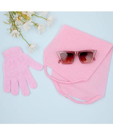 Buy Gjinxi 2-Piece Peeling Gloves & Back Scrubber Set - Pink Luffa Sponge Bath Accessories for Exfoliation | International Shipping Available - Buy Online on GoSupps.com
