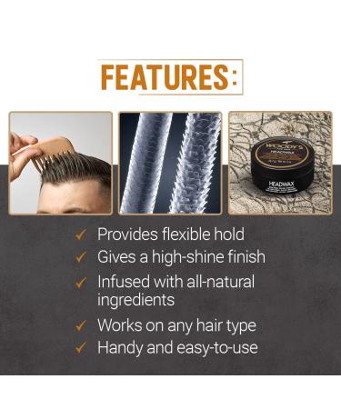 Woody's Headwax Styling Pomade for Men - Natural - Pack of 2 - 2 Oz. - Buy Online on GoSupps.com