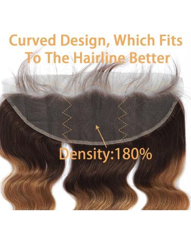 2 Tone Ombre Body Wave Hair 3 Bundles + 13x4 Lace Frontal | Brazilian Remy Virgin Human Hair Extensions | T4/30 Medium Brown/Auburn | 14 16 18+12 - Buy Online on GoSupps.com