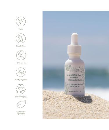 Hyaluronic Acid & Vitamin C Facial Serum - Anti Aging Hydrating Drops for Firm Skin | Vegan Skin Care for Women & Men - 1 Fl Oz - Buy Online on GoSupps.com