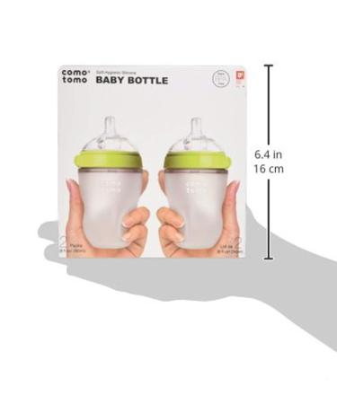 Comotomo Natural Feel 8oz. Bottle 6 Pack - Green | BPA-Free Baby Bottles - Buy Online on GoSupps.com
