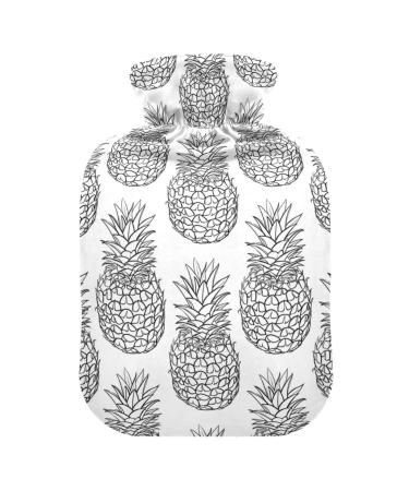 Hot Water Bottles with Cover Pineapple Hot Water Bag for Pain Relief for Women Girls Kids 2 Liter