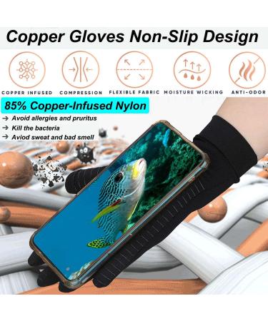 2 Pairs Full Finger Copper Compression Arthritis Gloves with Touchscreen Tips - Medium Size for Men and Women, Carpal Tunnel and Typing Support - Buy Online on GoSupps.com