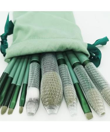 13-Piece Green Reusable Portable Cosmetic Makeup Brushes Set - Professional Quality - Buy Online on GoSupps.com