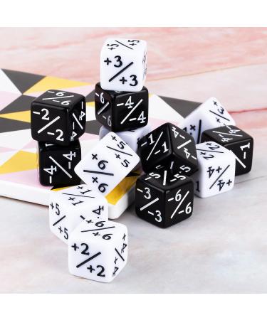 48-Piece MTG Dice Counters Set for Magic The Gathering | Creature Stats Buff Cube D6 Dice | CCG Card Game Accessory (Black & White) - Buy Online on GoSupps.com
