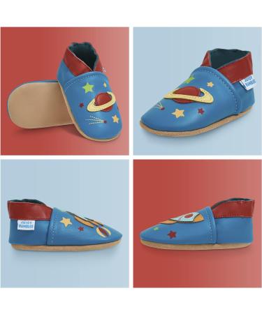 Soft Sole Baby Shoes for 18-24 Months, Leather Toddler Shoes - Spaceship Design - Buy Online on GoSupps.com