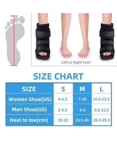 Walker Fracture Boot for Broken Foot Cam Walking Boot Orthopaedic Boot for Sprained Ankle Short Walker Brace for Achilles Tendon Injury Black (Classic Small) Classic Small - Buy Online on GoSupps.com