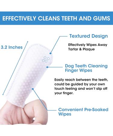 Dog Teeth Cleaning Finger Wipes - 50 CT Dental Care Wipes for Dogs Cats Puppies & Kittens - Natural Pet Presoaked Teeth Wipes - Pet Oral Gums Cleansing Freshens Breath Reduce Plaque & Tartar 50 Count (1 Pack) - Buy Online on GoSupps.com