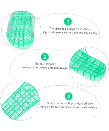 MAGICLULU 2 Pairs Slippers Quick Drying Shower Slippers Green Home Indoor Slippers Non Dorm Shoes Gym Foot Spa Soak Tub Shower Footware Massaging Travel Pvc Household Plastic Barrel 25x9.5cm 8x2pcs Greenx2pcs - Buy Online on GoSupps.com