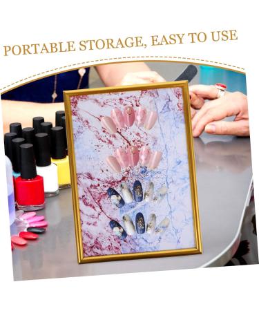 minkissy 1pc nail display board magnet frames Manicure Holding Frame Display Polish Board fake magnet display board for magnets Nail Art Holding Rack magnetic wooden pallet sample holder 30.5x21.5cm Golden - Buy Online on GoSupps.com