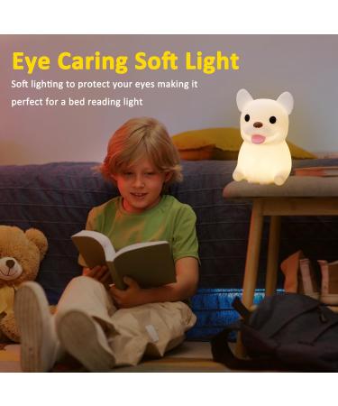 OkiyiD French Bulldog Night Light - Touch Control, Rechargeable, Dimmable Lamp for Kids - Perfect Bedside Gift for Boys and Girls - Buy Online on GoSupps.com