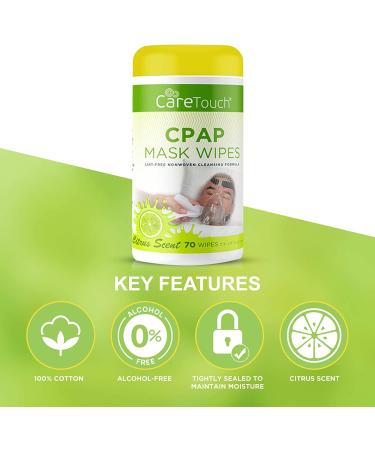 Care Touch CPAP Mask Wipes - Alcohol-free Cleaner | 210 Count, 3 Packs | Scented CPAP Wipes - Buy Online on GoSupps.com