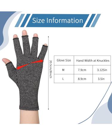 loraleo 2 Pairs Arthritis Compression Gloves Half Finger Gloves Joint Pressure Gloves Arthritis Symptoms Carpal Tunnel RSI Tendonitis Pain Relief Wrist Support Brace Gloves(L) - Buy Online on GoSupps.com