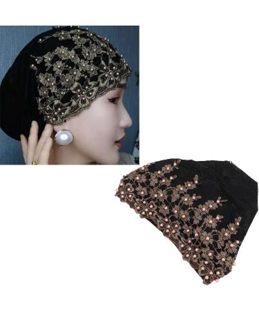 Soft Vintage Black Turban Head Wrap - Comfortable Embroidered Hair Turban for Everyday Use - Ideal Gift - Buy Online on GoSupps.com
