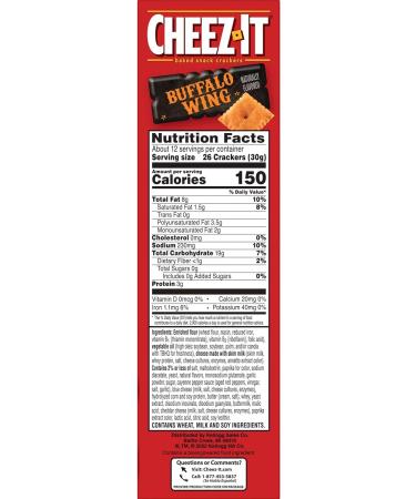 Cheez-It Snack Crackers 12.4oz Buffalo Wing Flavored - Buy Online on GoSupps.com