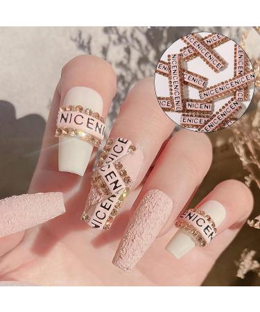 NICENEEDED 36 Strips Diamond Nail Art Chains 3D Crystal Word Nail Charms with Nail Rhinestones Glitter Bling Design Nail Ornaments DIY Design Decorations for Manicure Tips - Buy Online on GoSupps.com