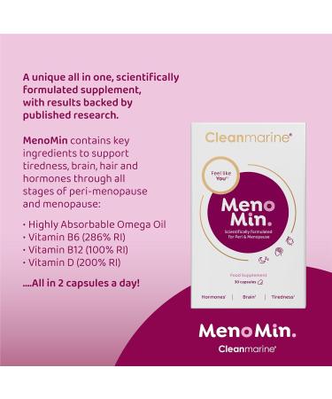 Cleanmarine Menomin Menopause Support: Highly Absorbable Omega 3 with Soy Isoflavones - 120 Capsules - Buy Online on GoSupps.com