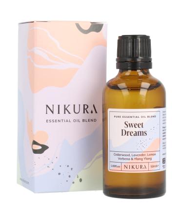 Nikura Sweet Dreams Essential Oil Blend - 50ml | Made from Cedarwood Lavender Lemon Verbena Ylang Ylang | for Sleep Aromatherapy Diffusers Soap Making Candle Making | Vegan & UK Made 50 ml (Pack of 1)